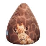 Sitzsack Safari Microfaser - Animal-Print - Braun / Beige