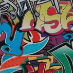 Pouf cube Cool Graffiti Multicolore