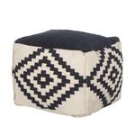 Pouf cubo Mazamet Cotone - Nero / Bianco