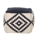 Pouf cubo Mazamet Cotone - Nero / Bianco