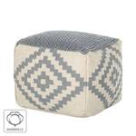 Pouf cubo Mazamet Cotone - Bianco / Grigio