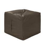 Pouf Aviron Cuir véritable - Marron foncé