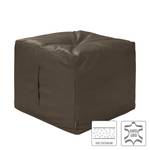 Pouf Aviron Cuir véritable - Marron foncé