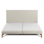 SmoodSpring Bett I Webstoff / Eiche massiv - Creme - 180 x 200cm