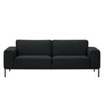 Sofa Ampio (3-Sitzer) Webstoff Stoff Floreana: Anthrazit - Schwarz