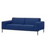 Sofa Ampio (3-Sitzer) Webstoff Stoff Floreana: Dunkelblau II - Schwarz