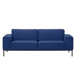 Sofa Ampio (3-Sitzer) Webstoff Stoff Floreana: Dunkelblau II - Schwarz