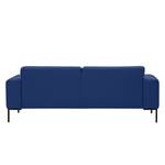 Sofa Ampio (3-Sitzer) Webstoff Stoff Floreana: Dunkelblau II - Schwarz