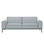 Sofa Ampio Duo (3-Sitzer) Webstoff Stoff Floreana: Hellgrau - Schwarz