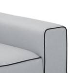 Sofa Ampio Duo (3-Sitzer) Webstoff Stoff Floreana: Hellgrau - Schwarz