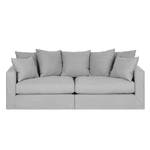 Sofa Ashton (3-Sitzer) Baumwollstoff Lichtgrau