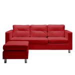 Sofa Wyke II (3-Sitzer mit Hocker) Kunstleder - Rot