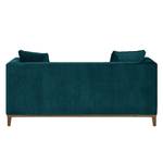 Sofa Blomma (2-Sitzer) Samt Petrol - Walnuss