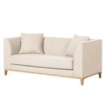 Sofa Blomma (2-Sitzer) Webstoff Beige - Gestell: Eichefarbig