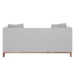 Sofa Blomma (2-Sitzer) Webstoff Grau - Gestell: Nussbaumfarbig