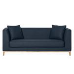 Sofa Blomma (3-Sitzer) Webstoff Dunkelblau - Gestell: Eichefarbig