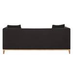 Sofa Blomma (3-Sitzer) Webstoff Grau/Braun - Gestell: Eichefarbig