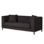 Sofa Blomma (3-Sitzer) Webstoff Grau/Braun - Gestell: Nussbaumfarbig