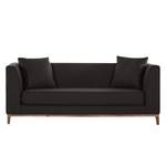 Sofa Blomma (3-Sitzer) Webstoff Grau/Braun - Gestell: Nussbaumfarbig