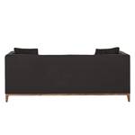 Sofa Blomma (3-Sitzer) Webstoff Grau/Braun - Gestell: Nussbaumfarbig