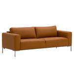 Sofa Bora (3-Sitzer) Echtleder Echtleder Neka: Cognac - Edelstahl