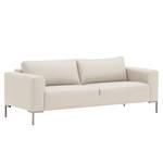 Sofa Bora (3-Sitzer) Echtleder Echtleder Neka: Creme - Edelstahl