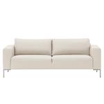 Sofa Bora (3-Sitzer) Echtleder Echtleder Neka: Creme - Edelstahl