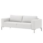 Sofa Bora (3-Sitzer) Echtleder Echtleder Neka: Weiß - Edelstahl