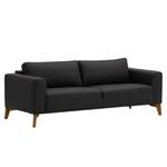 Sofa Bora (3-Sitzer) Echtleder Echtleder Neka: Grau - Eiche