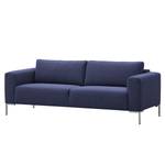 Sofa Bora (3-Sitzer) Webstoff Webstoff Milan: Dunkelblau - Edelstahl