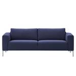 Sofa Bora (3-Sitzer) Webstoff Webstoff Milan: Dunkelblau - Edelstahl