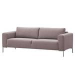 Sofa Bora (3-Sitzer) Webstoff Webstoff Milan: Grau-Braun - Edelstahl