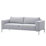 Sofa Bora (3-Sitzer) Webstoff Webstoff Milan: Hellgrau - Edelstahl