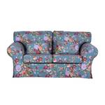 Sofa Bradford (2-Sitzer) Webstoff Türkis - Blumenmuster