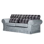 Sofa Bradford (3-Sitzer) Samtstoff Grau - Karomuster