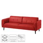 Sofa Cala (3-Sitzer) Echtleder Echtleder Neka: Rot - Schwarz