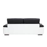 Sofa Cascia (3-Sitzer) Kunstleder Schwarz/Weiß