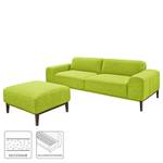 Sofa Chariot (2,5-Sitzer mit Hocker) Webstoff - Grasgrün