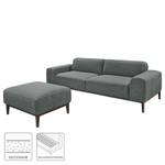 Sofa Chariot (2,5-Sitzer mit Hocker) Webstoff - Grau