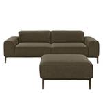 Sofa Chariot (2,5-Sitzer mit Hocker) Webstoff - Havanna