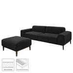 Sofa Chariot (2,5-Sitzer mit Hocker) Webstoff - Schwarz