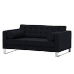 Sofa Chelsea (2-Sitzer) Webstoff Stoff Ramira: Anthrazit - Kufen