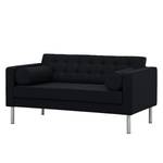 Sofa Chelsea (2-Sitzer) Webstoff Stoff Ramira: Anthrazit - Zylinder