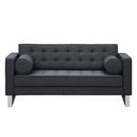 Sofa Chelsea (2-Sitzer) Webstoff Webstoff Milan: Anthrazit - Kufen