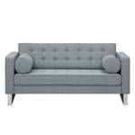 Sofa Chelsea (2-Sitzer) Webstoff Stoff Selva: Grau - Kufen