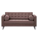 Sofa Chelsea (2-Sitzer) Webstoff Webstoff Milan: Grau-Braun - Kufen