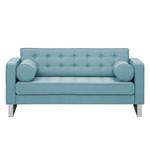 Sofa Chelsea (2-Sitzer) Webstoff Stoff Selva: Hellblau - Kufen