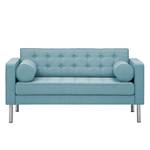 Sofa Chelsea (2-Sitzer) Webstoff Stoff Selva: Hellblau - Zylinder