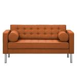 Sofa Chelsea (2-Sitzer) Webstoff Webstoff Milan: Rostbraun - Zylinder