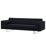 Sofa Chelsea (3-Sitzer) Webstoff Stoff Ramira: Anthrazit - Kufen